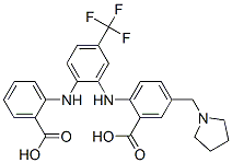 Benzoic  acid,  2-[[2-[(2-carboxyphenyl)amino]-5-(trifluoromethyl)phenyl]amino]-5-(1-pyrrolidinylmethyl)- CAS#: 640280-70-2