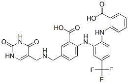 Benzoic  acid,  2-[[2-[(2-carboxyphenyl)amino]-5-(trifluoromethyl)phenyl]amino]-5-[[[(1,2,3,4-tetrahydro-2,4-dioxo-5-pyrimidinyl)methyl]amino]methyl]- CAS#: 640280-64-4