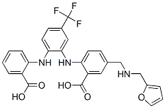 Benzoic  acid,  2-[[2-[(2-carboxyphenyl)amino]-5-(trifluoromethyl)phenyl]amino]-5-[[(2-furanylmethyl)amino]methyl]- CAS#: 640280-66-6