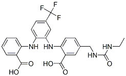 Benzoic  acid,  2-[[2-[(2-carboxyphenyl)amino]-5-(trifluoromethyl)phenyl]amino]-5-[[[(ethylamino)carbonyl]amino]methyl]- CAS#: 640280-78-0