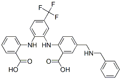 Benzoic  acid,  2-[[2-[(2-carboxyphenyl)amino]-5-(trifluoromethyl)phenyl]amino]-5-[[(phenylmethyl)amino]methyl]- CAS#: 640280-75-7