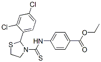 Benzoic acid, 4-[[[2-(2,4-dichlorophenyl)-3-thiazolidinyl]thioxomethyl]amino]-, ethyl ester (9CI) CAS#: 587850-15-5