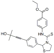 Benzoic acid, 4-[[[2-[4-(3-hydroxy-3-methyl-1-butynyl)phenyl]-3-thiazolidinyl]thioxomethyl]amino]-, ethyl ester (9CI) CAS#: 590378-99-7