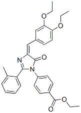 Benzoic  acid,  4-[4-[(3,4-diethoxyphenyl)methylene]-4,5-dihydro-2-(2-methylphenyl)-5-oxo-1H-imidazol-1-yl]-,  ethyl  ester CAS#: 640250-09-5