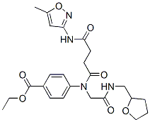 Benzoic acid, 4-[[4-[(5-methyl-3-isoxazolyl)amino]-1,4-dioxobutyl][2-oxo-2-[[(tetrahydro-2-furanyl)methyl]amino]ethyl]amino]-, ethyl ester (9CI) CAS#: 602322-39-4
