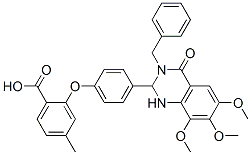 Benzoic  acid,  4-methyl-2-[4-[1,2,3,4-tetrahydro-6,7,8-trimethoxy-4-oxo-3-(phenylmethyl)-2-quinazolinyl]phenoxy]- CAS#: 679793-48-7