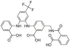Benzoic  acid,  5-[[(2-carboxybenzoyl)amino]methyl]-2-[[2-[(2-carboxyphenyl)amino]-5-(trifluoromethyl)phenyl]amino]- CAS#: 640280-77-9