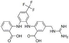 Benzoic  acid,  5-[[(aminoiminomethyl)amino]methyl]-2-[[2-[(2-carboxyphenyl)amino]-5-(trifluoromethyl)phenyl]amino]- CAS#: 640280-17-7