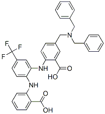 Benzoic  acid,  5-[[bis(phenylmethyl)amino]methyl]-2-[[2-[(2-carboxyphenyl)amino]-5-(trifluoromethyl)phenyl]amino]- CAS#: 640280-08-6