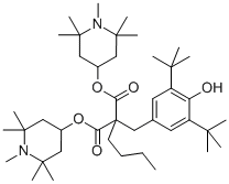 Bis(1,2,2,6,6-pentamethyl-4-piperidyl) [[3,5-bis(1,1-dimethylethyl)-4-hydroxyphenyl]methyl]butylmalonate CAS#: 63843-89-0