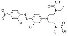 Bis(ethylcarbamic acid)[[3-chloro-4-[(2-chloro-4-nitrophenyl)azo]phenyl]imino]bis(2,1-ethanediyl) ester CAS#: 62143-18-4