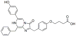 Butanoic  acid,  4-[4-[[3,7-dihydro-6-(4-hydroxyphenyl)-3-oxo-8-(phenylmethyl)imidazo[1,2-a]pyrazin-2-yl]methyl]phenoxy]- CAS#: 625848-54-6