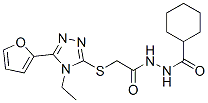 Cyclohexanecarboxylic acid, 2-[[[4-ethyl-5-(2-furanyl)-4H-1,2,4-triazol-3-yl]thio]acetyl]hydrazide (9CI) CAS#: 606111-53-9