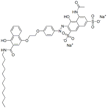 Disodium salt of 1-hydroxy-4-[2-[4-(1-hydroxy-3,6-di-sulfo-8-acetylamino-2-naphthylazo)phenoxy]ethoxy]-N-dodecyl-2-naphthamide CAS#: 63320-47-8