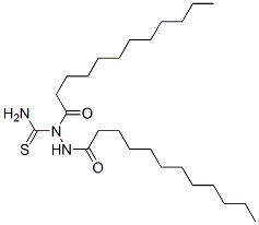 Dodecanoic acid 2-(aminothioxomethyl)-2-(1-oxododecyl) hydrazide CAS#: 68516-83-6