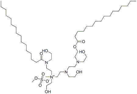 Ethanaminium, N-(2-hydroxyethyl)-N-[2-[(2-hydroxyethyl)[2-[(2-hydroxyethyl)[2-[(1-oxohexadecyl)oxy]ethyl]amino]ethyl]amino]ethyl]-2-[(2-hydroxyethyl)(1-oxohexadecyl)amino]-N-methyl-, methyl sulfate (salt) CAS#: 64346-65-2