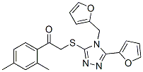 Ethanone, 1-(2,4-dimethylphenyl)-2-[[5-(2-furanyl)-4-(2-furanylmethyl)-4H-1,2,4-triazol-3-yl]thio]- (9CI) CAS#: 606111-83-5