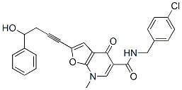 Furo[2,3-b]pyridine-5-carboxamide,  N-[(4-chlorophenyl)methyl]-4,7-dihydro-2-(4-hydroxy-4-phenyl-1-butynyl)-7-methyl-4-oxo-  (9CI) CAS#: 562101-84-2