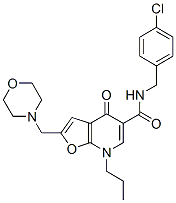 Furo[2,3-b]pyridine-5-carboxamide,  N-[(4-chlorophenyl)methyl]-4,7-dihydro-2-(4-morpholinylmethyl)-4-oxo-7-propyl- CAS#: 562101-00-2