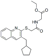Glycine, N-[[[3-(cyclopentylmethyl)-2-quinolinyl]thio]acetyl]-, ethyl ester (9CI) CAS#: 606113-92-2
