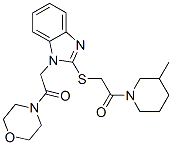 Morpholine, 4-[[2-[[2-(3-methyl-1-piperidinyl)-2-oxoethyl]thio]-1H-benzimidazol-1-yl]acetyl]- (9CI) CAS#: 606110-59-2