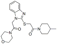 Morpholine, 4-[[2-[[2-(4-methyl-1-piperidinyl)-2-oxoethyl]thio]-1H-benzimidazol-1-yl]acetyl]- (9CI) CAS#: 606110-61-6