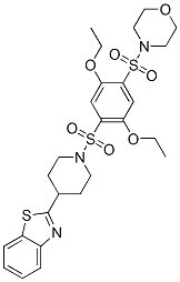 Morpholine, 4-[[4-[[4-(2-benzothiazolyl)-1-piperidinyl]sulfonyl]-2,5-diethoxyphenyl]sulfonyl]- (9CI) CAS#: 606083-11-8