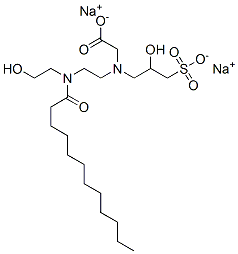 N-[2-[(2-Hydroxyethyl)(1-oxododecyl)amino]ethyl]-N-(2-hydroxy-3-sulfopropyl)glycine disodium salt CAS#: 68298-15-7