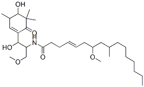 N-[2-Hydroxy-2-(4-hydroxy-3,5,5-trimethyl-6-oxo-1-cyclohexen-1-yl)-1-(methoxymethyl)ethyl]-7-methoxy-9-methyl-4-hexadecenamide CAS#: 67488-05-5