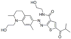N-(2-Hydroxyethyl)-5-(2-methyl-1-oxopropyl)-2-[[[1,2,3,4-tetrahydro-1-(2-hydroxyethyl)-2,7-dimethylquinolin]-6-yl]azo]-3-thiophenecarboxamide CAS#: 69912-95-4
