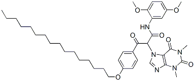 N-(2,5-dimethoxyphenyl)-alpha-[4-(hexadecyloxy)benzoyl]-1,2,3,6-tetrahydro-1,3-dimethyl-2,6-dioxo-7H-purine-7-acetamide CAS#: 61526-72-5