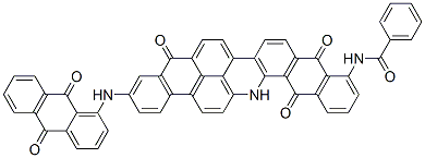 N-[3-[(9,10-Dihydro-9,10-dioxoanthracen-1-yl)amino]-5,10,15,16-tetrahydro-5,10,15-trioxoanthra[2,1,9-mna]naphth[2,3-h]acridin-11-yl]benzamide CAS#: 6871-75-6