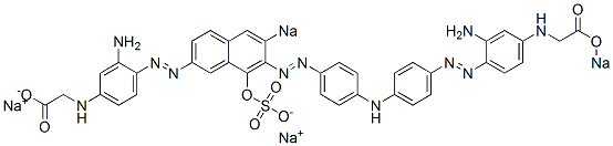 N-[3-Amino-4-[[7-[[4-[[4-[[2-amino-4-[(sodiooxycarbonylmethyl)amino]phenyl]azo]phenyl]amino]phenyl]azo]-8-hydroxy-6-sodiosulfo-2-naphthalenyl]azo]phenyl]glycine sodium salt CAS#: 6487-02-1