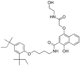 N-[4-[2,4-bis(1,1-dimethylpropyl)phenoxy]butyl]-1-hydroxy-4-[2-[(2-hydroxyethyl)amino]-2-oxoethoxy]naphthalene-2-carboxamide CAS#: 65848-23-9