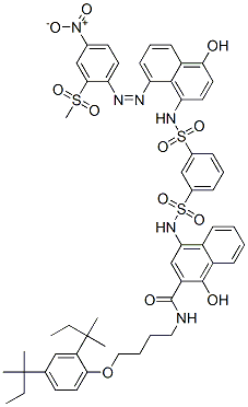 N-[4-[2,4-bis(1,1-dimethylpropyl)phenoxy]butyl]-1-hydroxy-4-[[[3-[[[4-hydroxy-8-[[2-(methylsulphonyl)-4-nitrophenyl]azo]-1-naphthyl]amino]sulphonyl]phenyl]sulphonyl]amino]naphthalene-2-carboxamide CAS#: 63059-54-1
