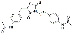 N-[4-[[3-[[[4-(Acetylamino)phenyl]methylene]amino]-4-oxo-2-thioxothiazolidin-5-ylidene]methyl]phenyl]acetamide CAS#: 64058-89-5