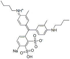 N-[4-[(4-Butylamino-3-methylphenyl)(2-sulfonato-4-sodiosulfophenyl)methylene]-2-methyl-2,5-cyclohexadien-1-ylidene]-1-butanaminium CAS#: 6362-43-2