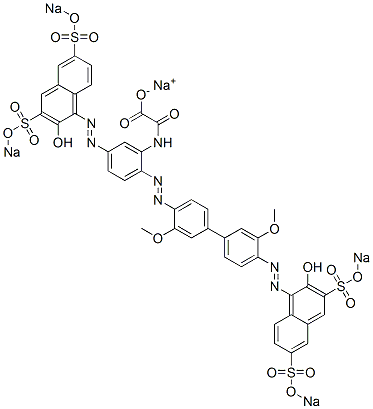 N-[5-[[2-Hydroxy-3,6-bis(sodiosulfo)-1-naphthalenyl]azo]-2-[[4'-[[2-hydroxy-3,6-bis(sodiosulfo)-1-naphthalenyl]azo]-3,3'-dimethoxy[1,1'-biphenyl]-4-yl]azo]phenyl]oxamidic acid sodium salt CAS#: 6897-37-6