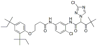 N-[5-[[4-[2,4-bis(tert-pentyl)phenoxy]-1-oxobutyl]amino]-2-chlorophenyl]-3-chloro-alpha-(2,2-dimethylpropionyl)-1H-1,2,4-triazol-1-acetamide CAS#: 60233-31-0