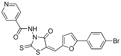 N-[5-[[5-(4-Bromophenyl)-2-furanyl]methylene]-4-oxo-2-thioxothiazolidin-3-yl]-4-pyridinecarboxamide CAS#: 68711-03-5