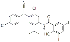 N-[5-chloro-4-[(4-chlorophenyl)cyanomethyl]-2-(isopropyl)phenyl]-2-hydroxy-3,5-diiodobenzamide CAS#: 61438-63-9
