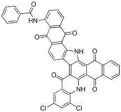 N-(7,9-dichloro-6,11,14,19,20,21-hexahydro-5,11,14,19,21-pentaoxo-5H-naphtho[2,3-c]naphth[2',3':6,7]indolo[3,2-a]acridin-15-yl)benzamide CAS#: 6717-38-0