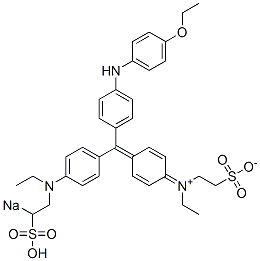 N-Ethyl-N-[4-[[4-[N-ethyl-N-(2-sodiosulfoethyl)amino]phenyl][4-[(4-ethoxyphenyl)amino]phenyl]methylene]-2,5-cyclohexadien-1-ylidene]-2-sulfonatoethanaminium CAS#: 6104-62-7