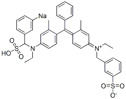 N-Ethyl-N-[4-[[4-[N-ethyl-N-(3-sodiosulfobenzyl)amino]-2-methylphenyl]phenylmethylene]-3-methyl-2,5-cyclohexadien-1-ylidene]-3-sulfonatobenzenemethanaminium CAS#: 6460-04-4