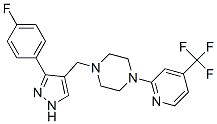 PIPERAZINE, 1-[[3-(4-FLUOROPHENYL)-1H-PYRAZOL-4-YL]METHYL]-4-[4-(TRIFLUOROMETHYL)-2-PYRIDINYL]- CAS#: 696585-94-1