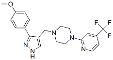 PIPERAZINE, 1-[[3-(4-METHOXYPHENYL)-1H-PYRAZOL-4-YL]METHYL]-4-[4-(TRIFLUOROMETHYL)-2-PYRIDINYL]- CAS#: 697229-09-7