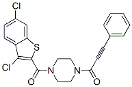 Piperazine, 1-[(3,6-dichlorobenzo[b]thien-2-yl)carbonyl]-4-(1-oxo-3-phenyl-2-propynyl)- (9CI) CAS#: 588678-08-4