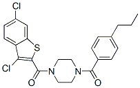 Piperazine, 1-[(3,6-dichlorobenzo[b]thien-2-yl)carbonyl]-4-(4-propylbenzoyl)- (9CI) CAS#: 588687-77-8
