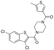 Piperazine, 1-[(3,6-dichlorobenzo[b]thien-2-yl)carbonyl]-4-[(5-methyl-3-thienyl)carbonyl]- (9CI) CAS#: 588687-80-3