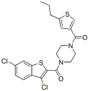 Piperazine, 1-[(3,6-dichlorobenzo[b]thien-2-yl)carbonyl]-4-[(5-propyl-3-thienyl)carbonyl]- (9CI) CAS#: 588687-82-5